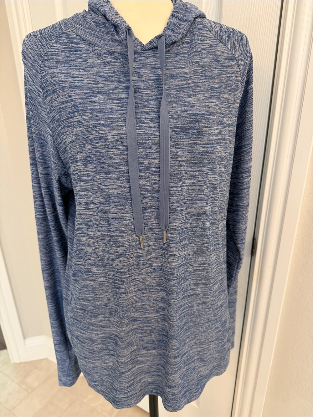Women's Heathered Blue Hooded Pullover Sweatshirt